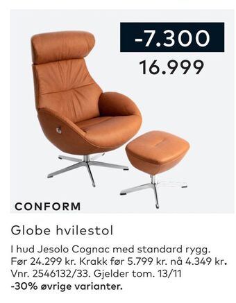 Skeidar Globe hvilestol tilbud