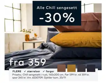 Skeidar Chill sengesett i rust tilbud