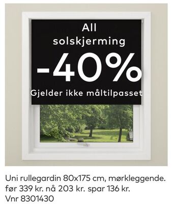 Skeidar Uni rullegardin tilbud