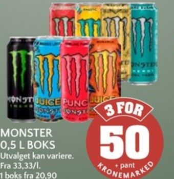 Coop Mega Monster energy energidrikk tilbud