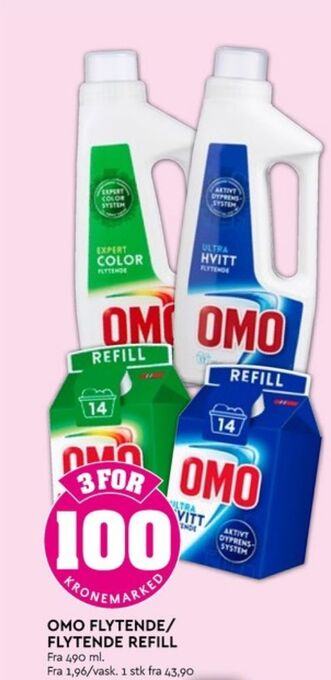 Coop Mega Omo vaskemiddel-flytende tilbud