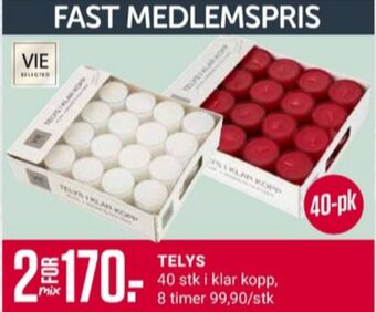 Europris Vie selected telys tilbud