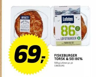 Bunnpris Lofoten fiskeburger tilbud