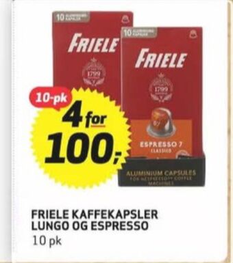 Bunnpris Friele kaffekapsler tilbud