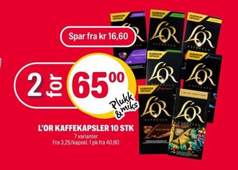 Coop Extra L'or kaffekapsler 10 stk tilbud