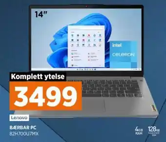 POWER Lenovo Bærbar PC 82H700U7MX tilbud