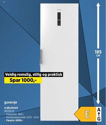 POWER Gorenje Kjøleskap tilbud