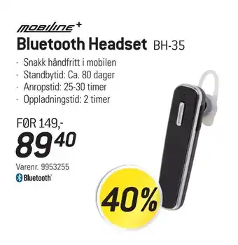 Thansen Bluetooth headset bh-35 tilbud