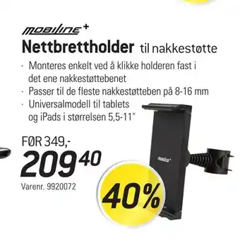 Thansen Nettbrettholder til nakkestøtte tilbud