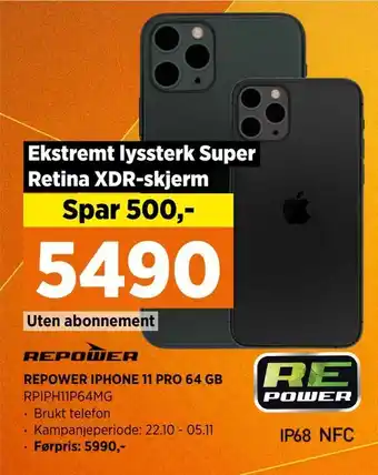 POWER Repower iphone 11 pro 64 gb tilbud