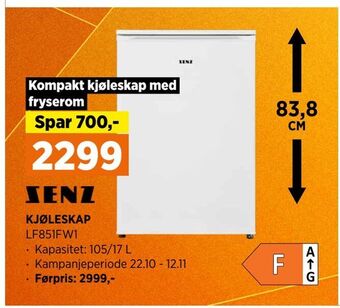 POWER Kjøleskap tilbud