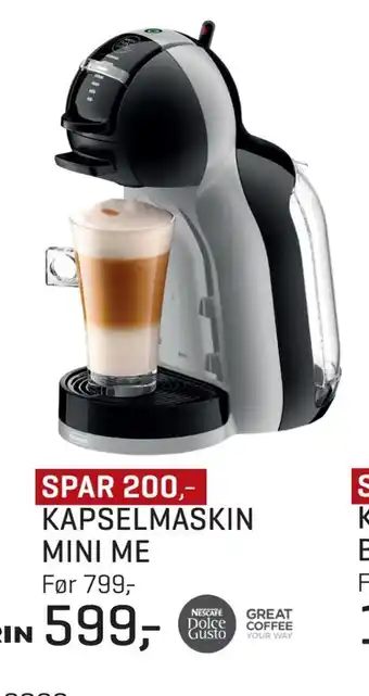 Jernia Kapselmaskin mini me tilbud