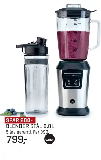 Jernia Blender stål 0,8l tilbud