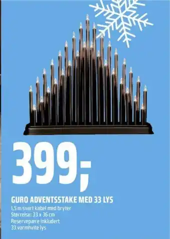 Coop Obs Guro Adventsstake Med 33 Lys tilbud