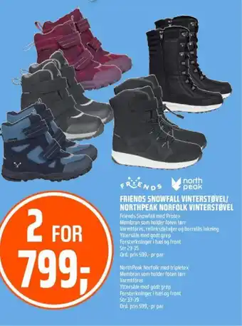 Coop Obs Friends Snowfall Vinterstøvel/ Northpeak Norfolk Vinterstøvel tilbud