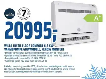 Coop Obs Wilfa Trysil Floor Comfort 6.5 Kw Varmepumpe Gulvmodell, Ferdig Montert tilbud