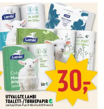 Coop Prix Utvalgte Lambi Toalett-/ Tørkepapir tilbud