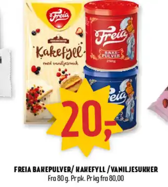 Coop Prix Freia Bakepulver/ Kakefyll/ Vaniljesukker tilbud