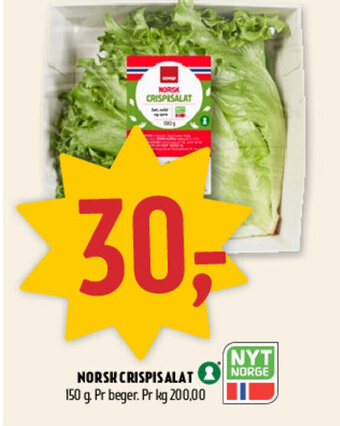 Coop Prix Norsk Crispisalat tilbud