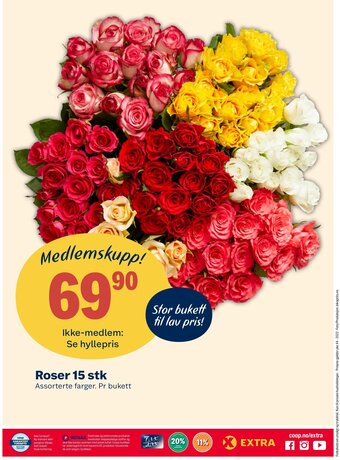 Coop Extra Roser 15 stk tilbud