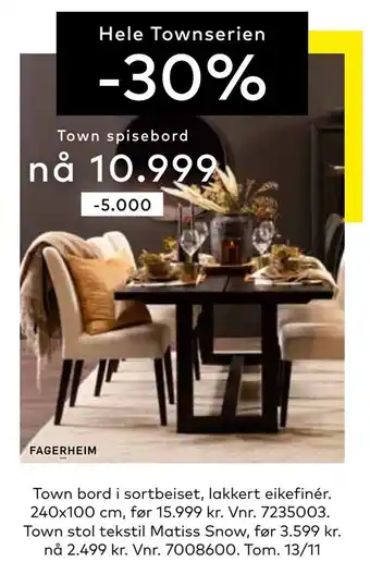 Skeidar Town stol tekstil matiss snow tilbud