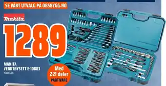 Obs Bygg Makita Verktøysett E-10883 tilbud