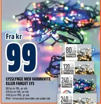 Obs Bygg Lysslynge med Varmhvute eller Farget Lys tilbud