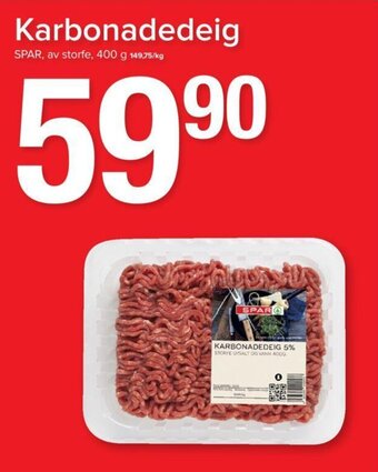Spar Karbonadedeig tilbud