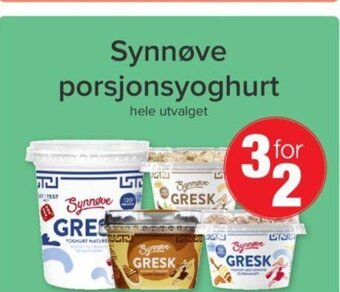 Spar Synnøve Porsjonsyoghurt tilbud