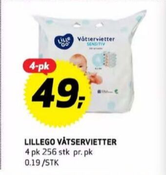 Bunnpris Lille go våtservietter tilbud