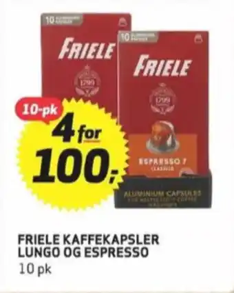 Bunnpris Friele kaffekapsler tilbud