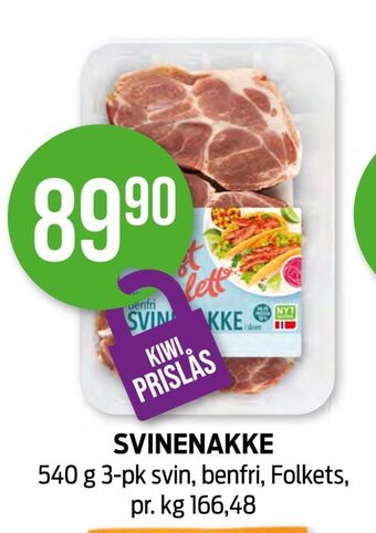 Kiwi Folkets svinenakke tilbud