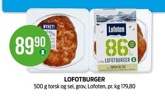 Kiwi Lofoten fiskeburger tilbud