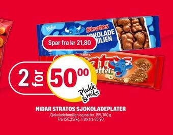 Coop Extra Nidar stratos sjokoladeplater tilbud