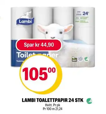Coop Extra Lambi toalettpapir 24 stk tilbud
