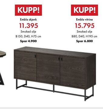 Fagmøbler Embla skjenk tilbud