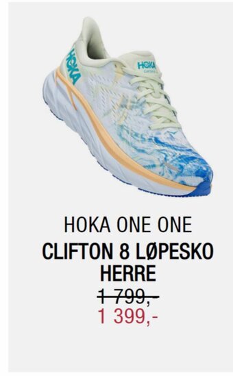 Sport 1 Hoka One One Clifton 8 Løpesko Herre tilbud