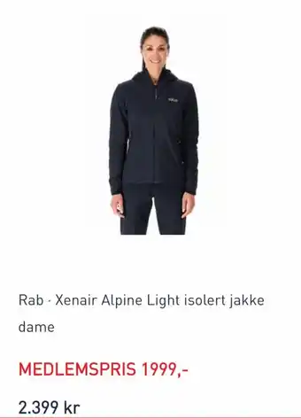 Rab Xenair Alpine Light Isolert Jakke Dame