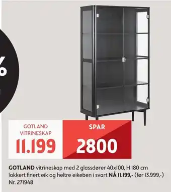 Bohus Gotland vitrineskap tilbud