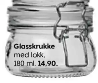 Rusta Glasskrukke med lokk tilbud