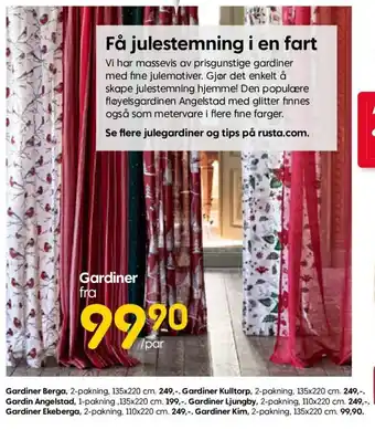 Rusta Gardiner frå tilbud