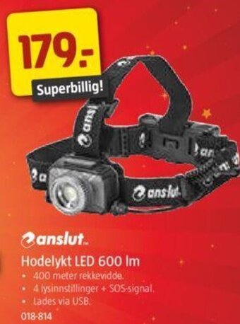 Jula Hodelykt LED 600 lm tilbud