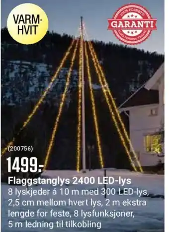 Europris Flaggstanglys 2400 LED-Lys tilbud