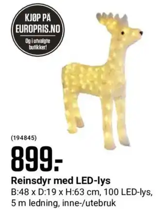 Europris Reinsdyr Med LED-Lys tilbud