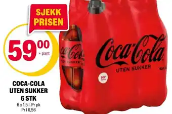 Coop Extra Coca-Cola uten Sukker 6 Stk tilbud