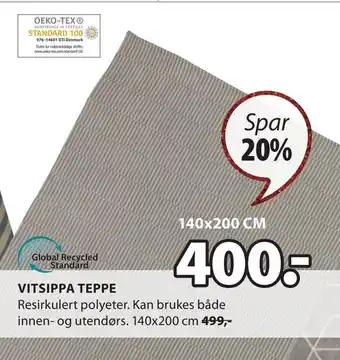 JYSK Vitsippa teppe tilbud