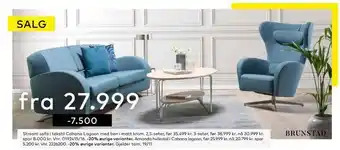 Skeidar Stream sofa i tekstil cabana lagoon med ben i matt krom tilbud