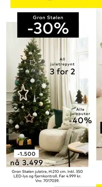 Skeidar Gran stølen juletre 210 cm tilbud