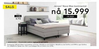 Skeidar Jensen ® nova max kontinental tilbud