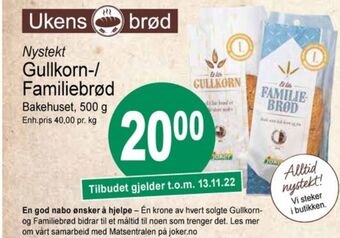 Joker Bakehuset brød tilbud